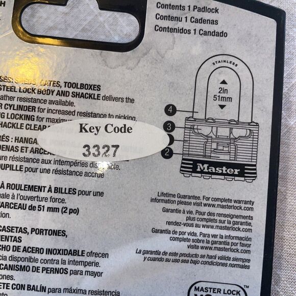 Master‎ Lock 2in Max Weather Stainless Steel Shackle Padlock 2 Keys 5SSKADLH - Picture 7 of 7